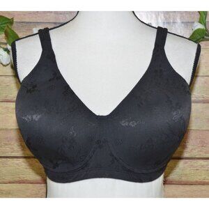Modern Movement Bra Black Style Y92BN230 Wire Free 40DD Floral Comfort Strap